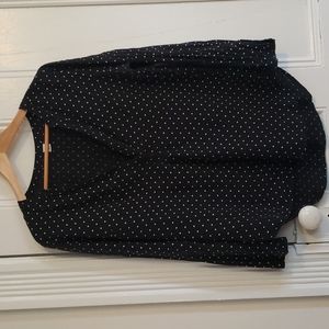 Old Navy half button down polka dot tunic blouse M